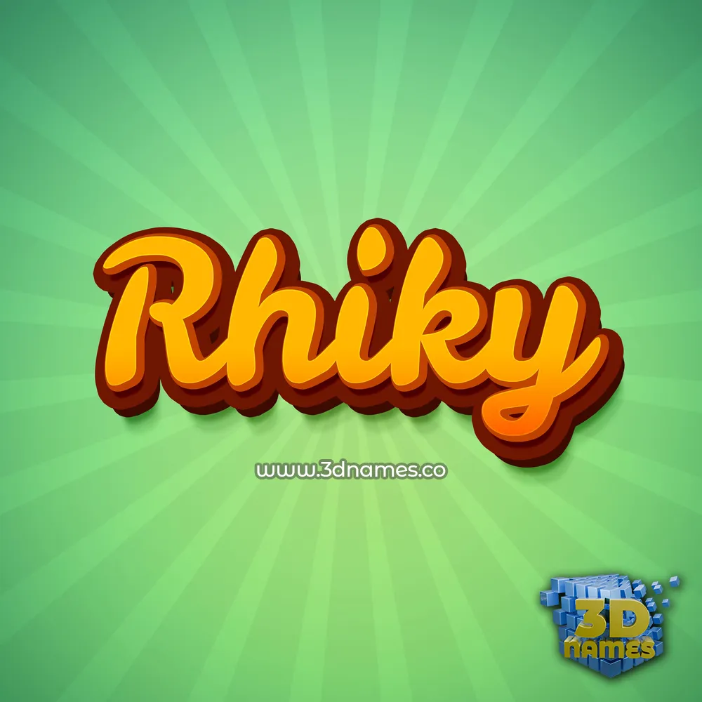 rhiky in Green Rays style - 3D name wallpaper