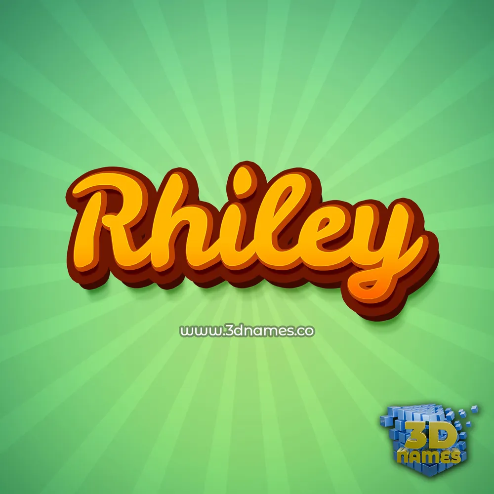 rhiley in Green Rays style - 3D name wallpaper