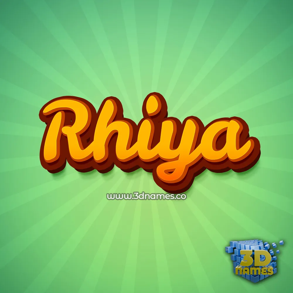 rhiya in Green Rays style - 3D name wallpaper