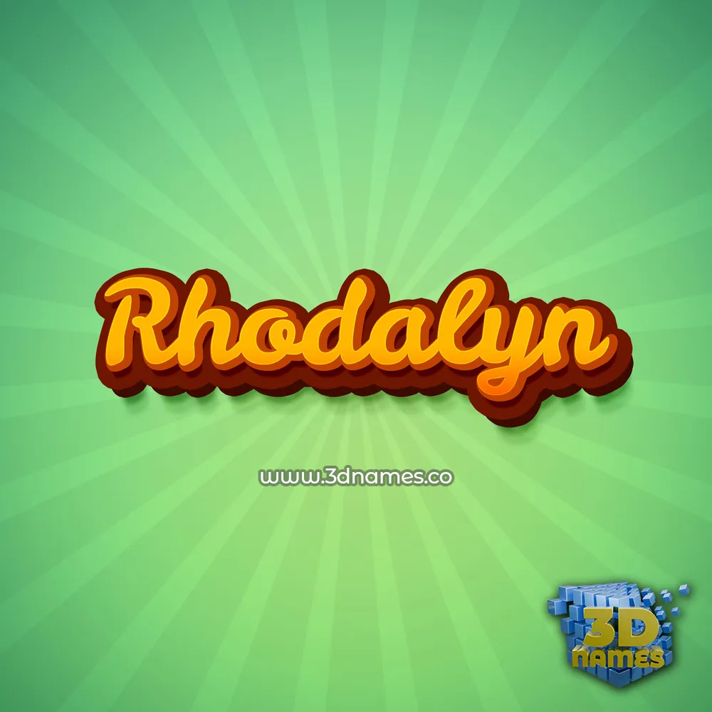 rhodalyn in Green Rays style - 3D name wallpaper