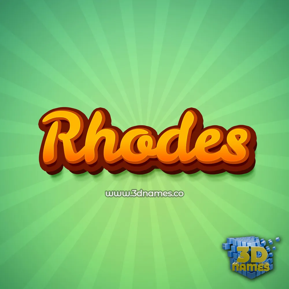 rhodes in Green Rays style - 3D name wallpaper