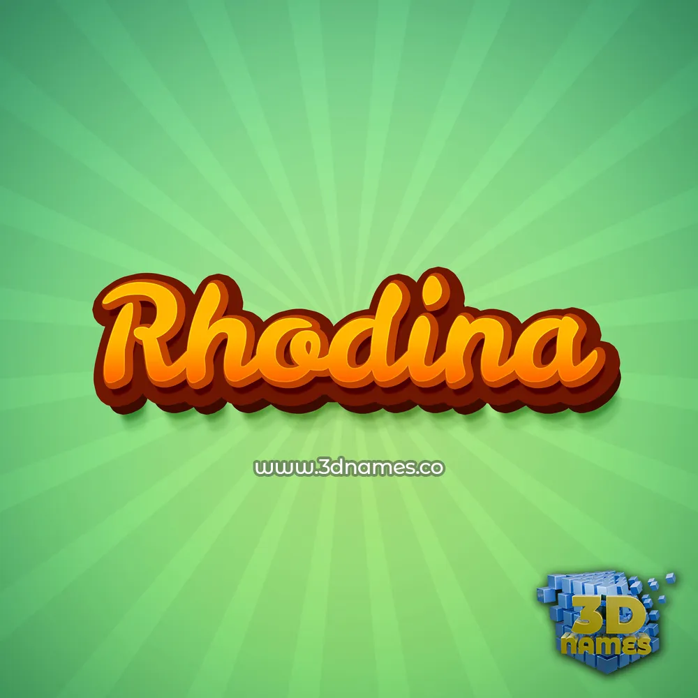 rhodina in Green Rays style - 3D name wallpaper
