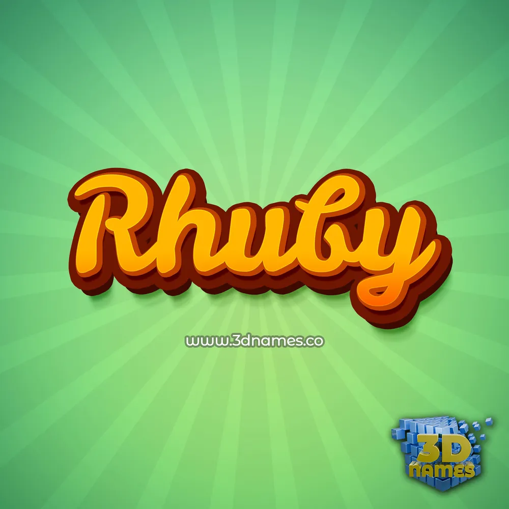 rhuby in Green Rays style - 3D name wallpaper