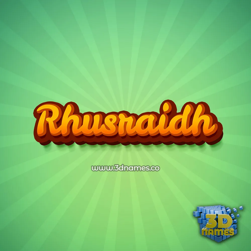 rhusraidh in Green Rays style - 3D name wallpaper