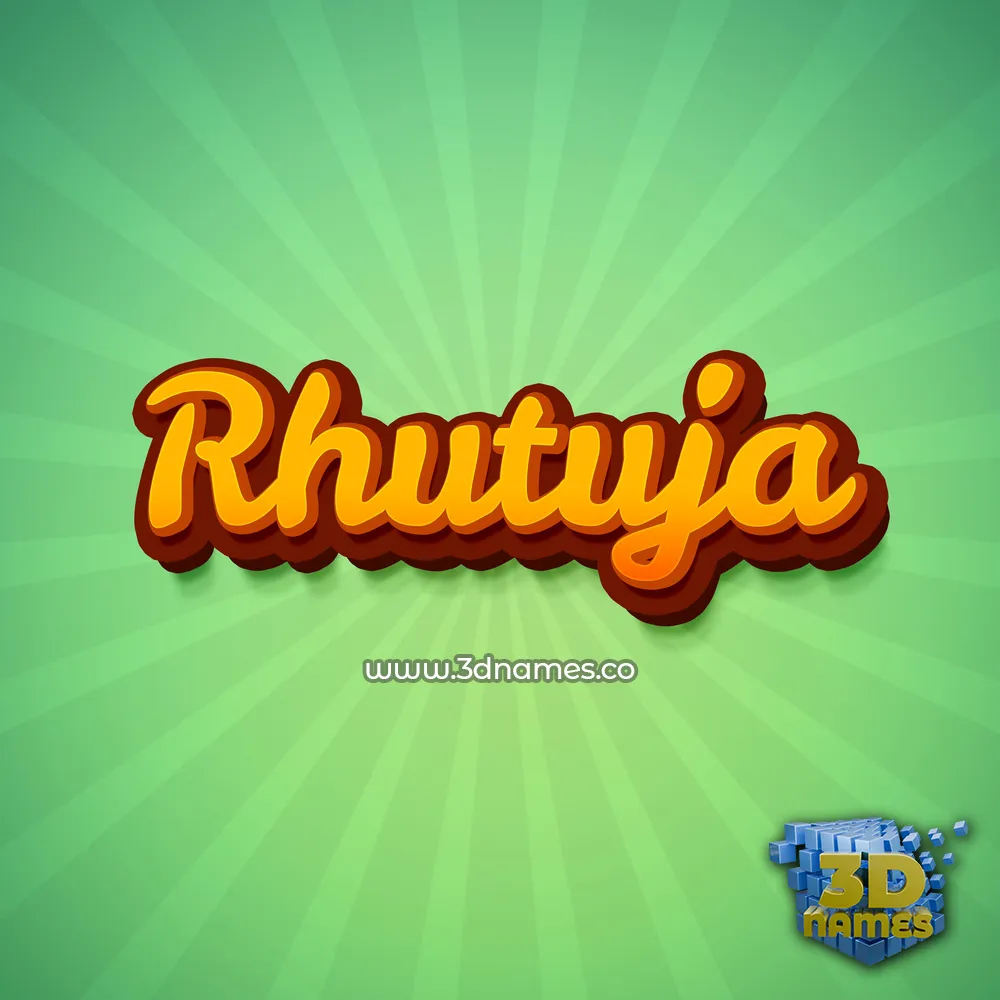 rhutuja in Green Rays style - 3D name wallpaper