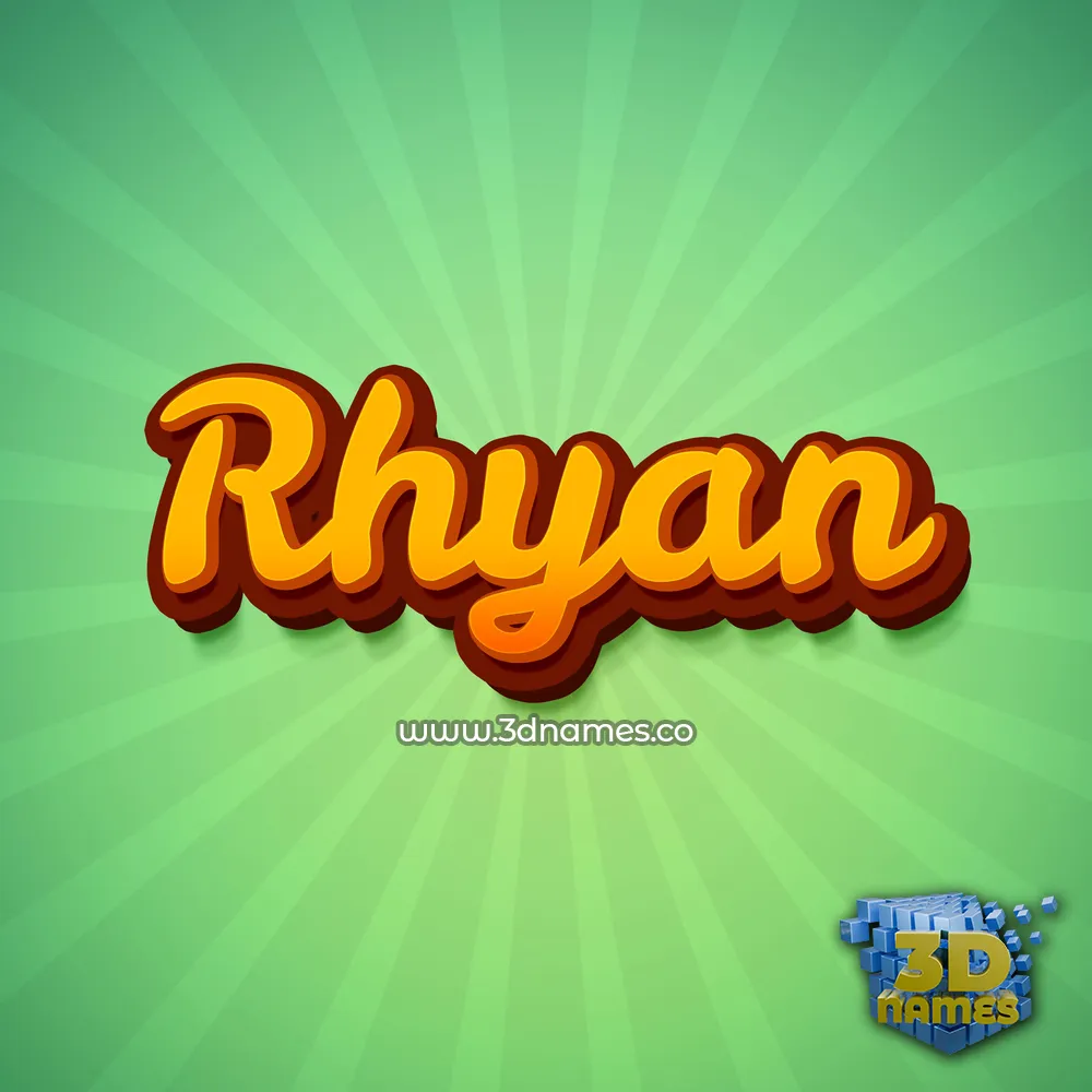 rhyan in Green Rays style - 3D name wallpaper