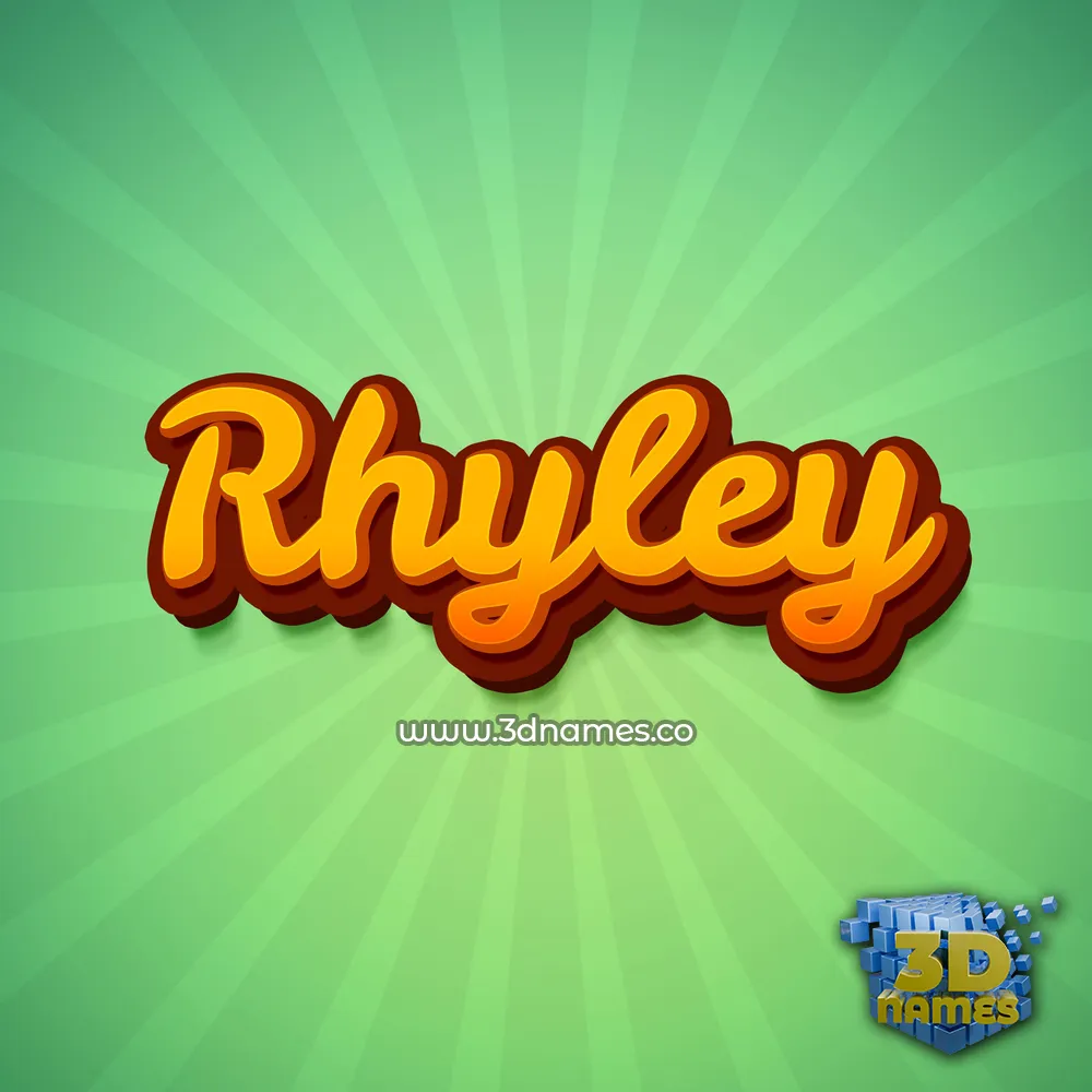 rhyley in Green Rays style - 3D name wallpaper
