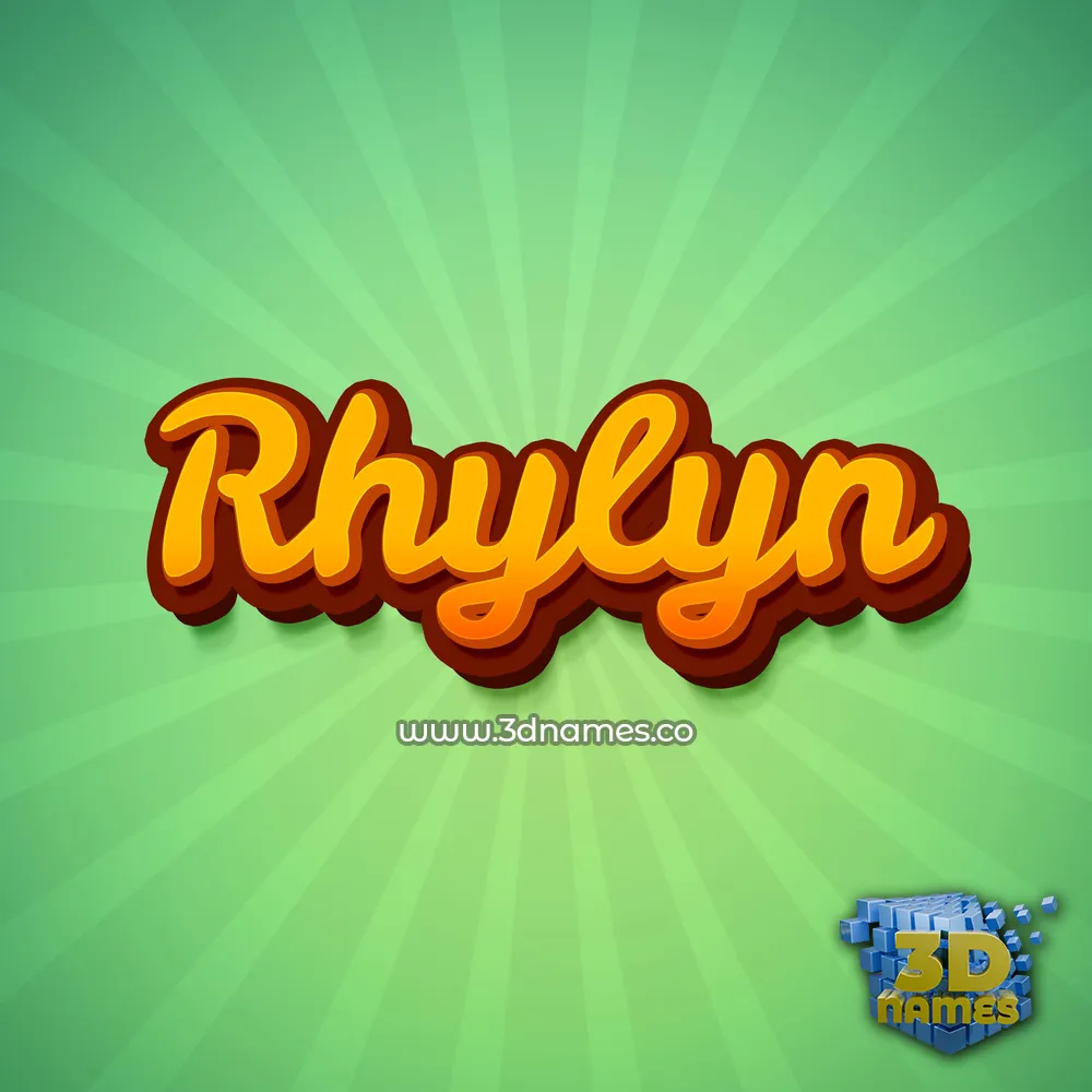 rhylyn in Green Rays style - 3D name wallpaper