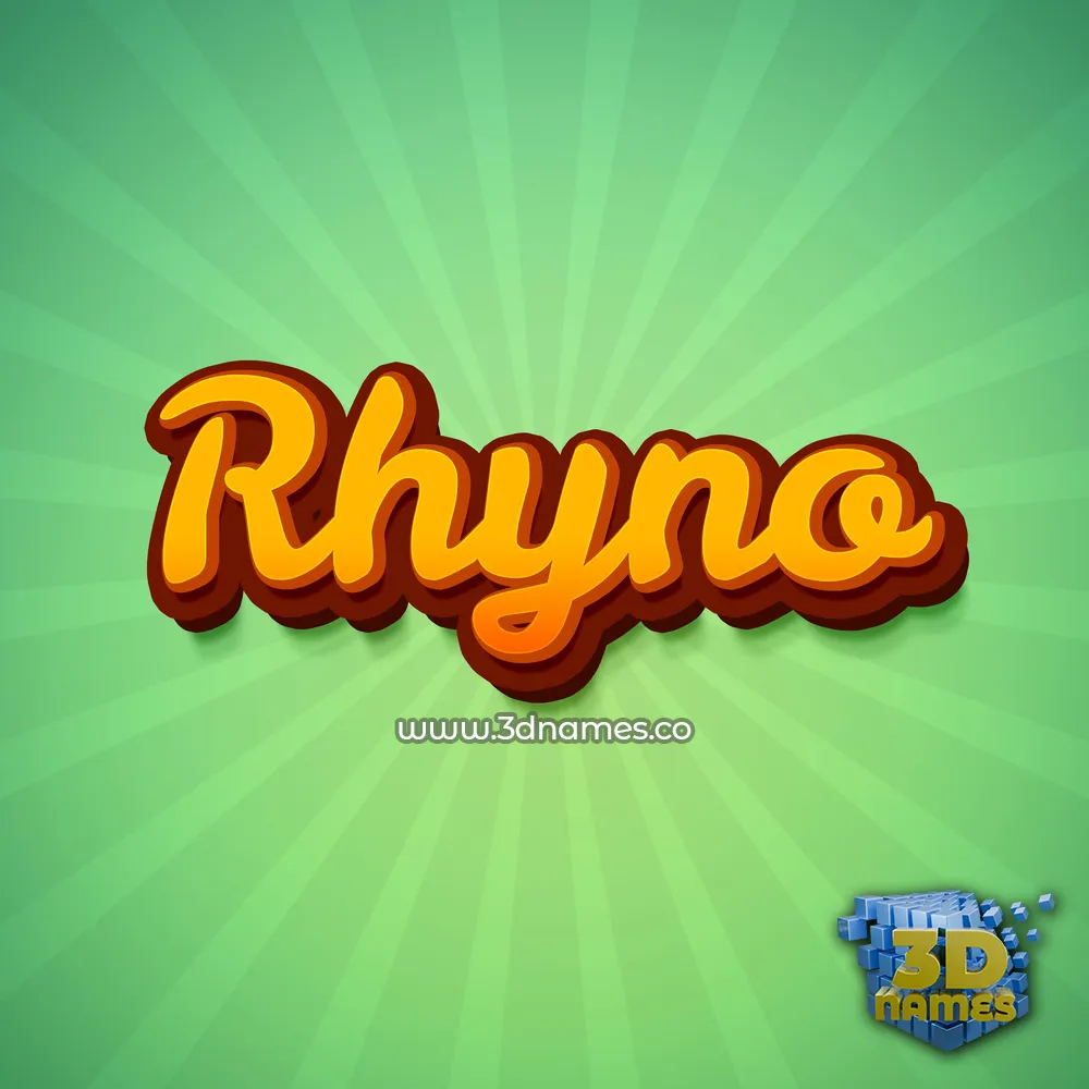 rhyno in Green Rays style - 3D name wallpaper