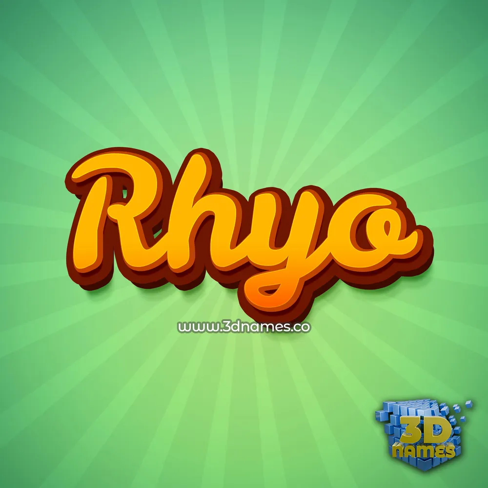 rhyo in Green Rays style - 3D name wallpaper
