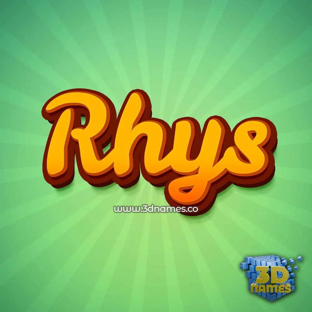 rhys in Green Rays style - 3D name wallpaper