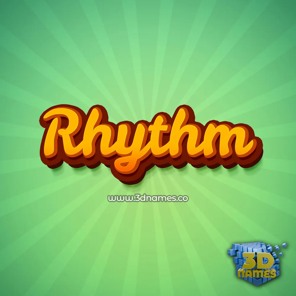 rhythm in Green Rays style - 3D name wallpaper