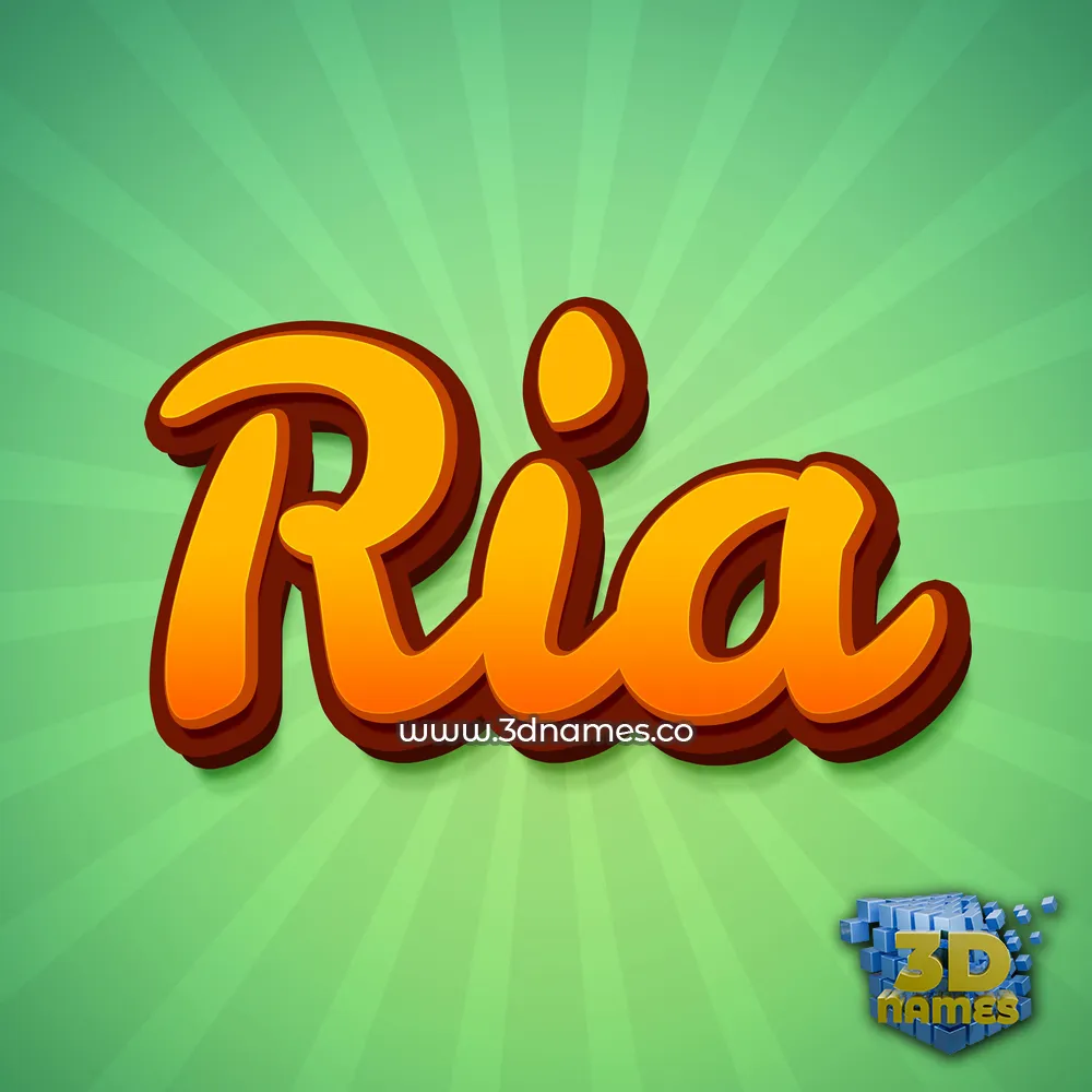 ria in Green Rays style - 3D name wallpaper