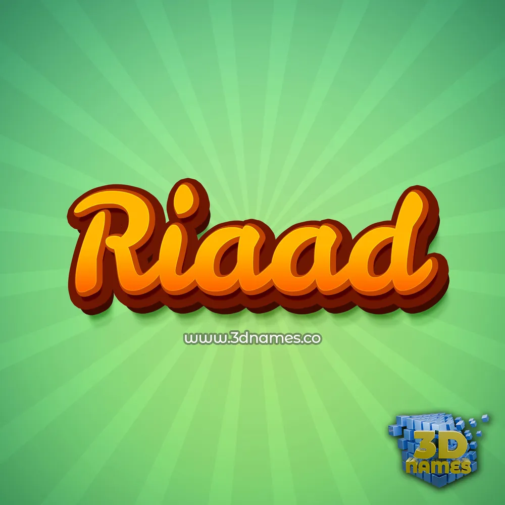 riaad in Green Rays style - 3D name wallpaper