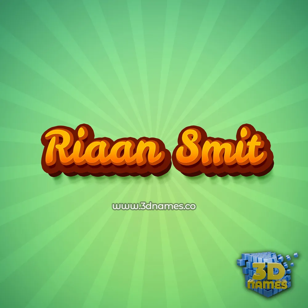 riaan smit in Green Rays style - 3D name wallpaper