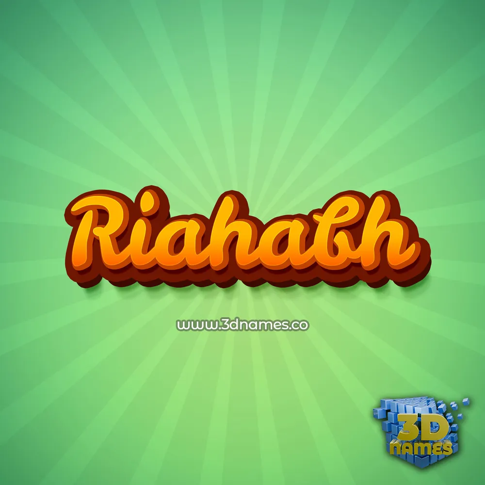 riahabh in Green Rays style - 3D name wallpaper