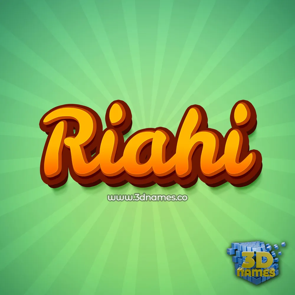 riahi in Green Rays style - 3D name wallpaper