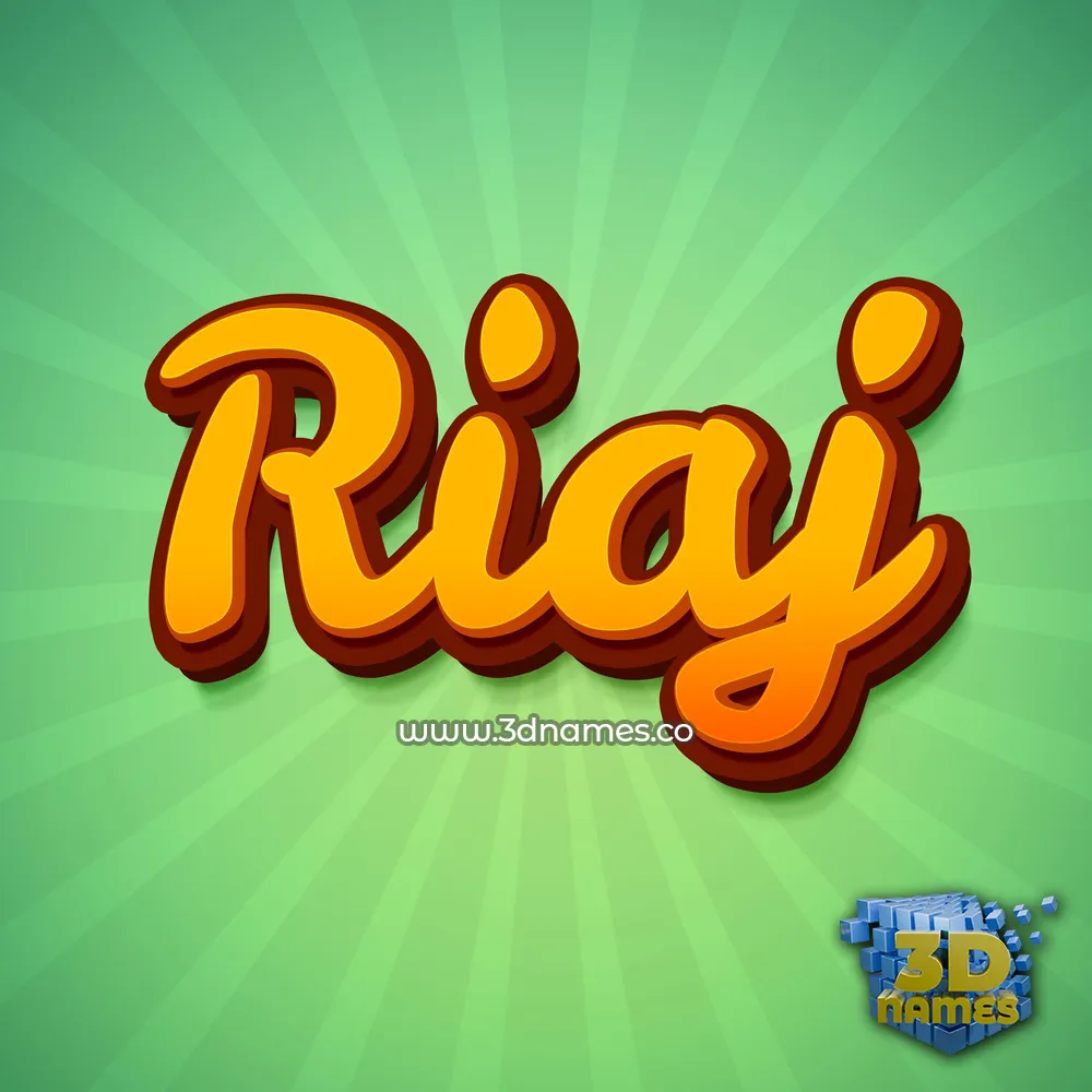 riaj in Green Rays style - 3D name wallpaper