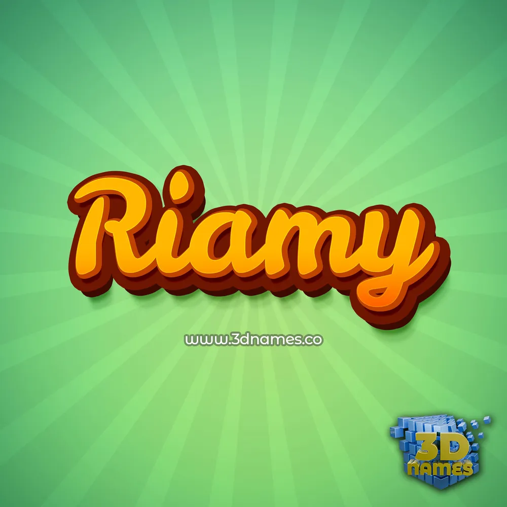 riamy in Green Rays style - 3D name wallpaper