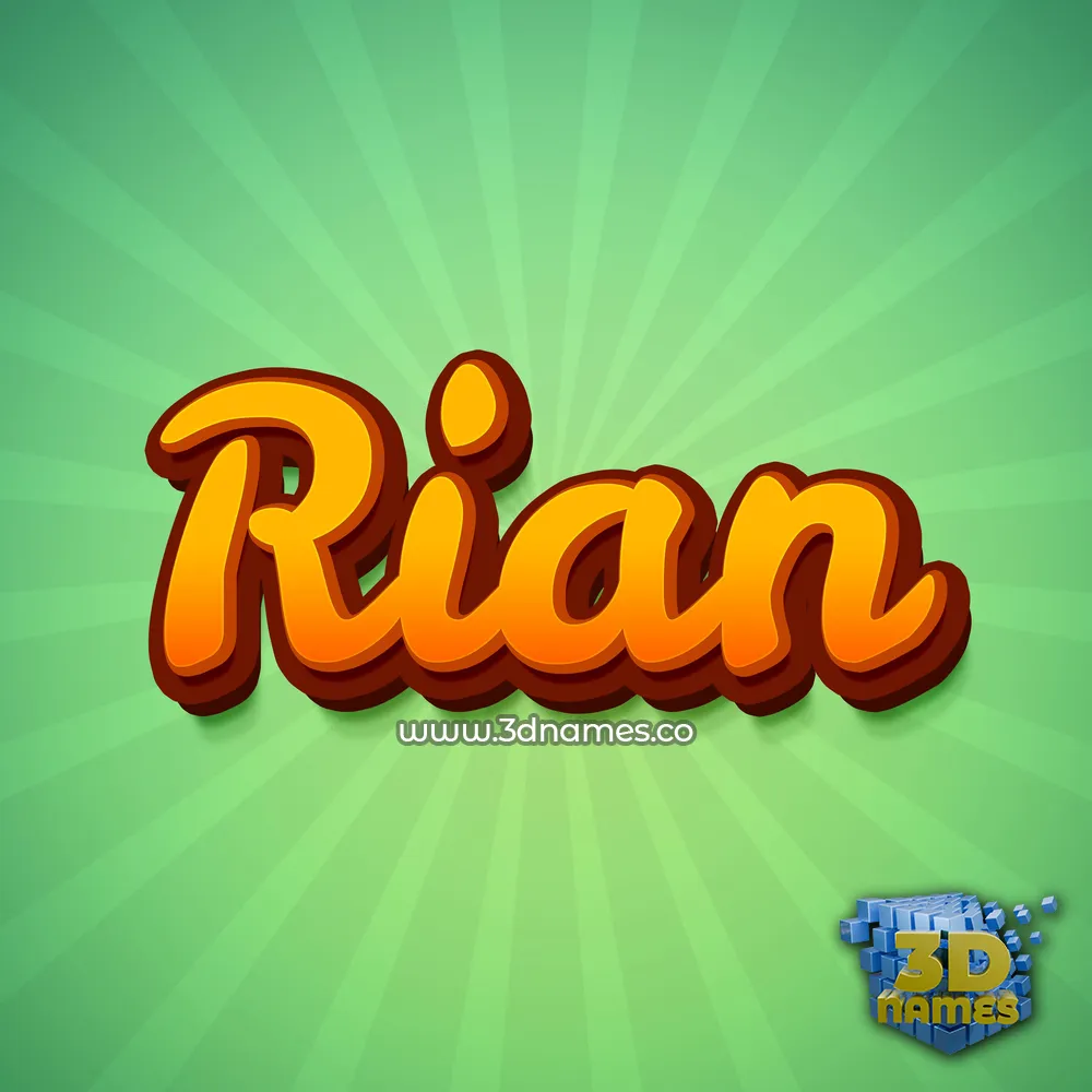 rian in Green Rays style - 3D name wallpaper