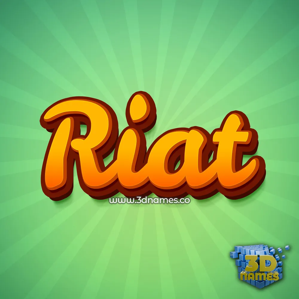 riat in Green Rays style - 3D name wallpaper