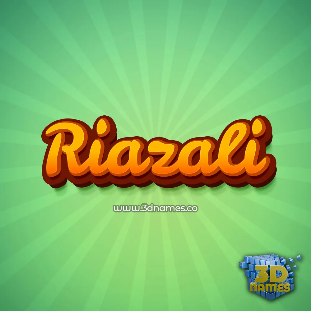 riazali in Green Rays style - 3D name wallpaper