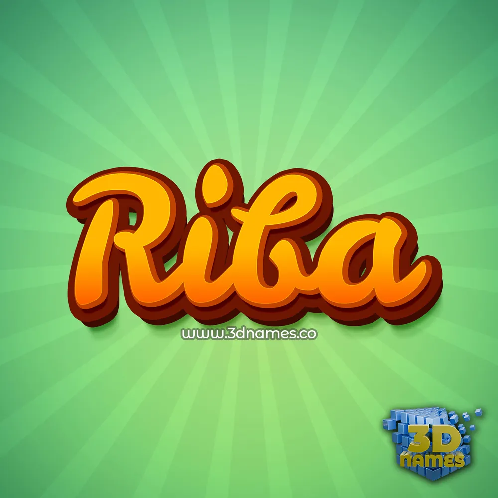 riba in Green Rays style - 3D name wallpaper