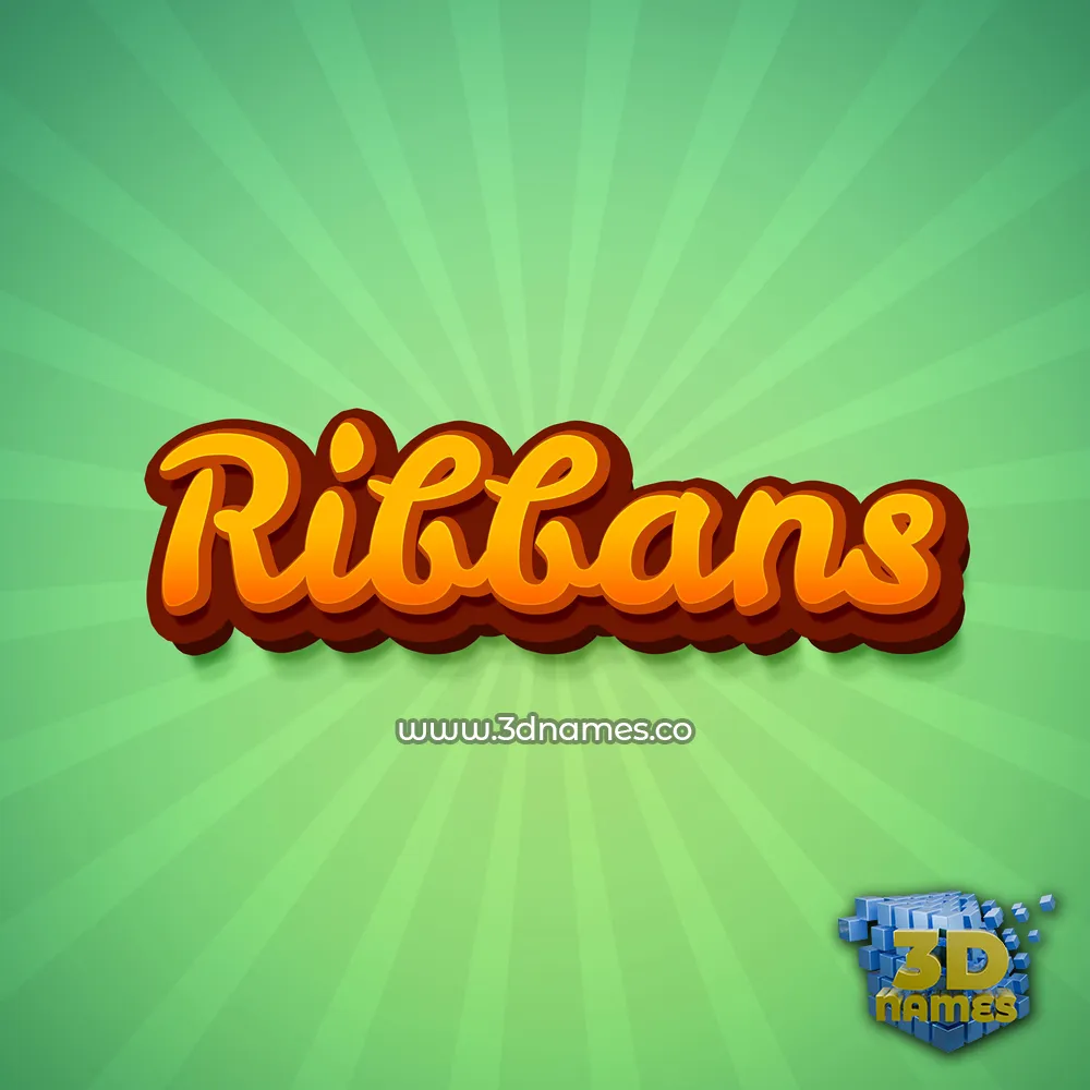 ribbans in Green Rays style - 3D name wallpaper