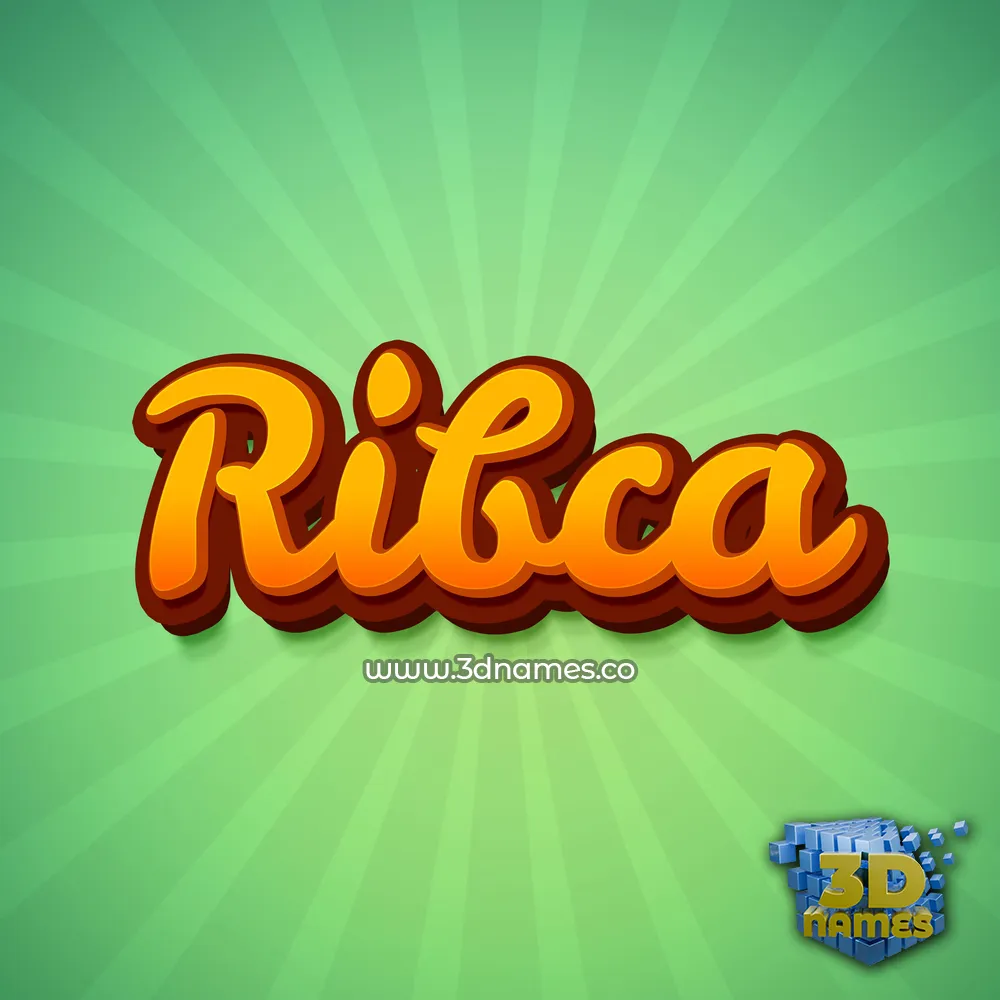 ribca in Green Rays style - 3D name wallpaper