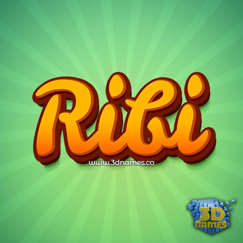 ribi in Green Rays style - 3D name wallpaper