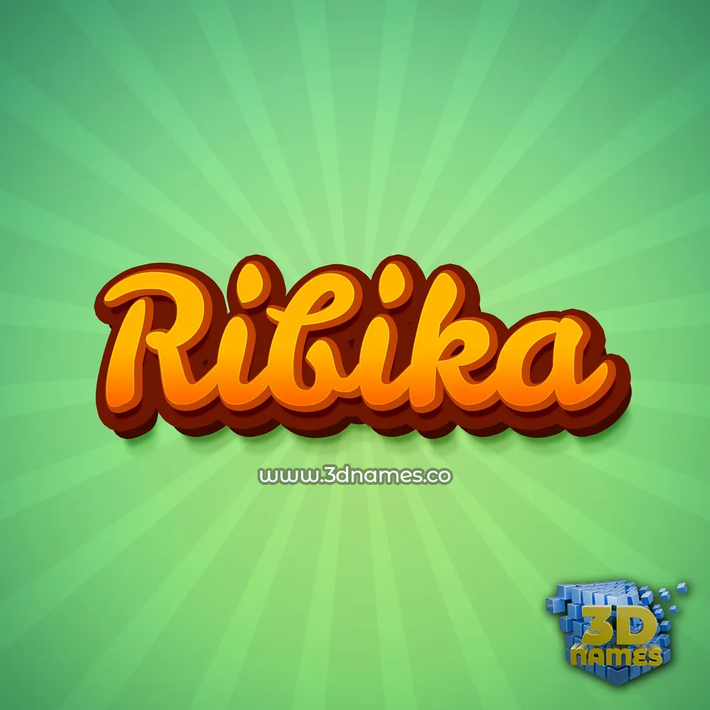 ribika in Green Rays style - 3D name wallpaper