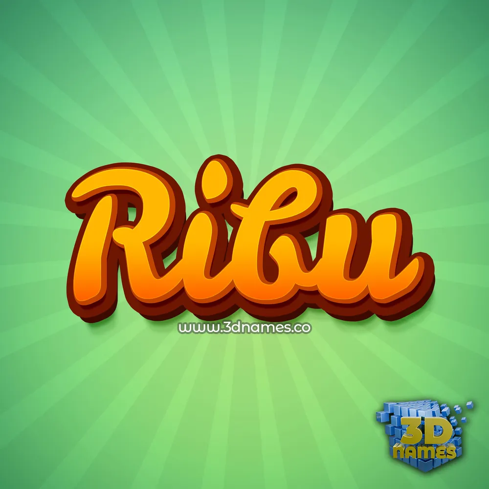 ribu in Green Rays style - 3D name wallpaper
