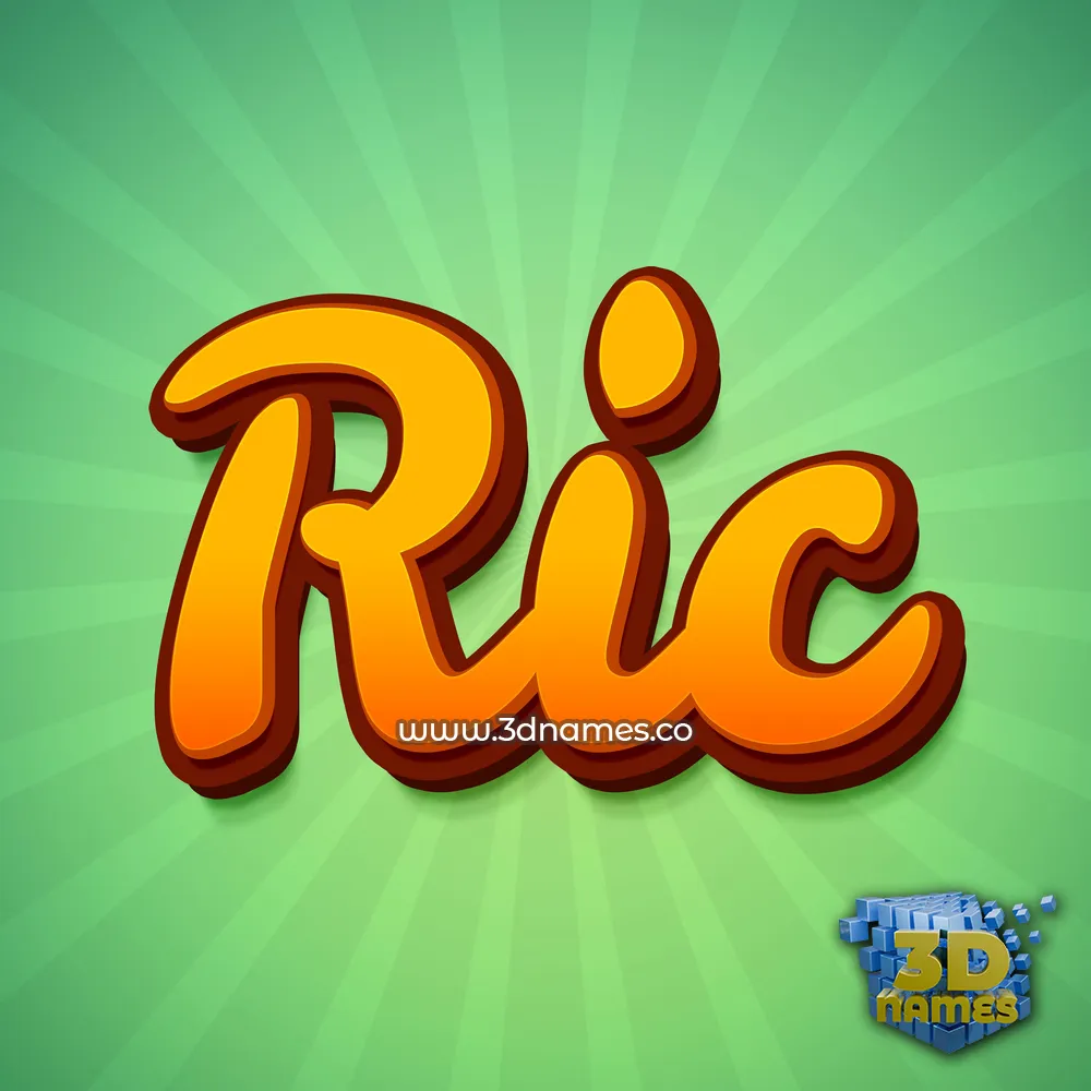 ric in Green Rays style - 3D name wallpaper
