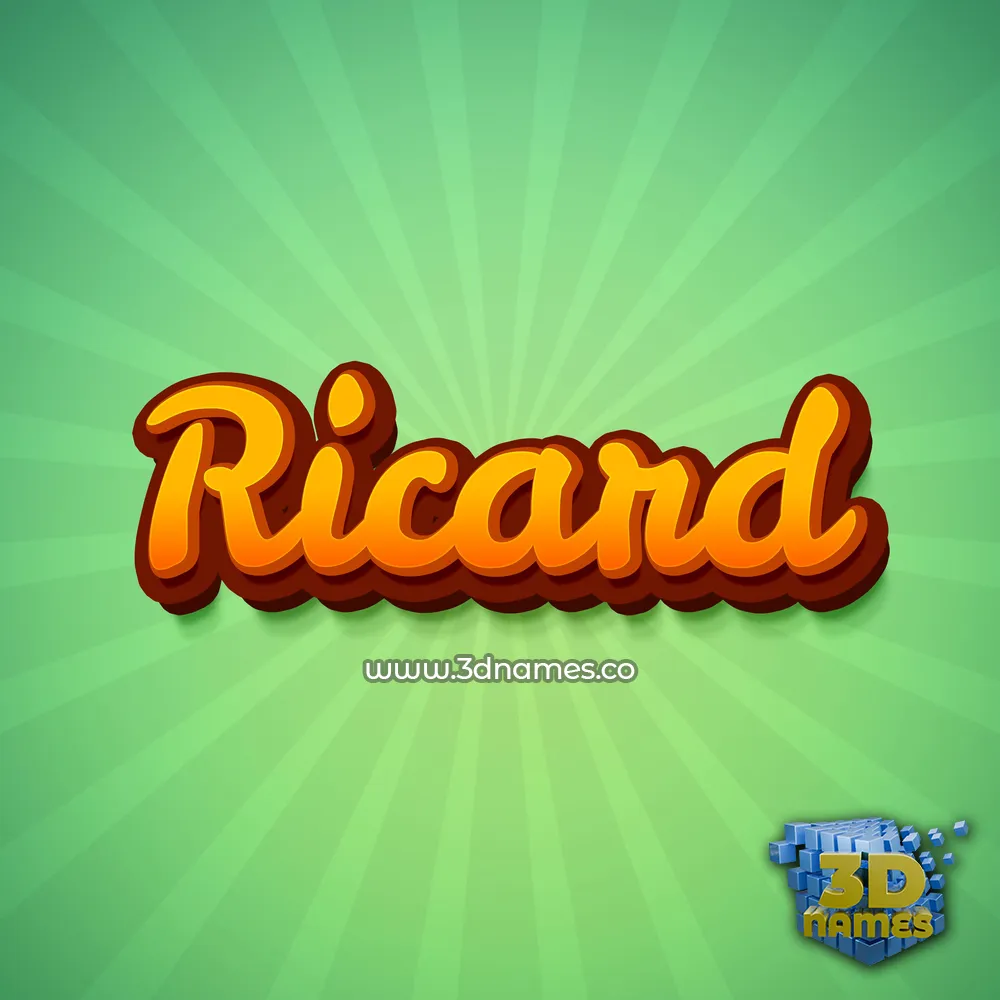 ricard in Green Rays style - 3D name wallpaper
