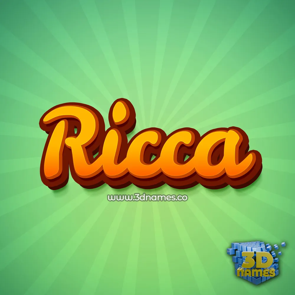 ricca in Green Rays style - 3D name wallpaper