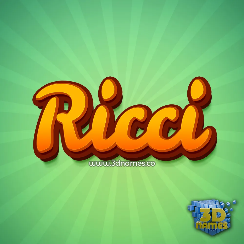 ricci in Green Rays style - 3D name wallpaper
