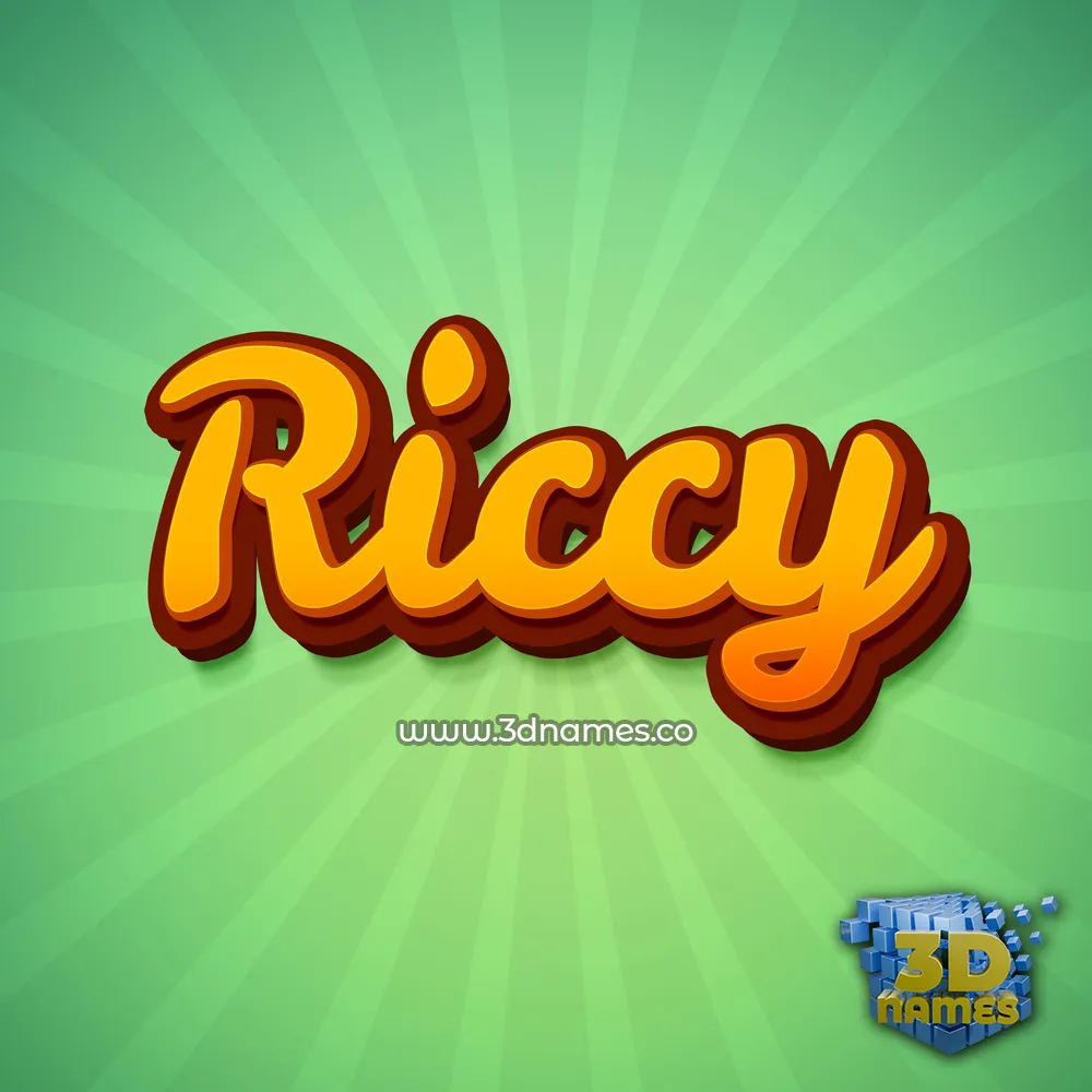 riccy in Green Rays style - 3D name wallpaper