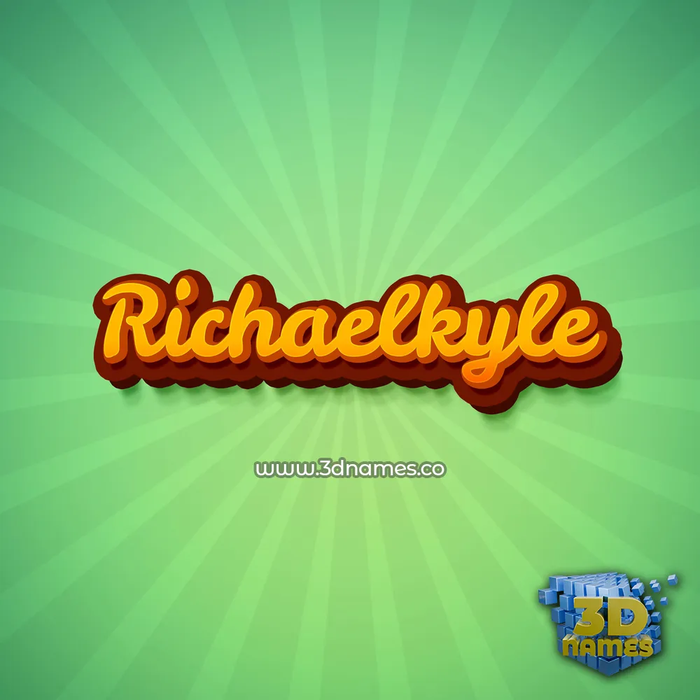 richaelkyle in Green Rays style - 3D name wallpaper