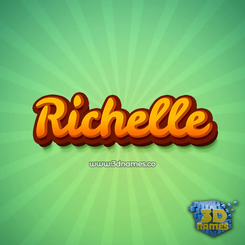 richelle in Green Rays style - 3D name wallpaper