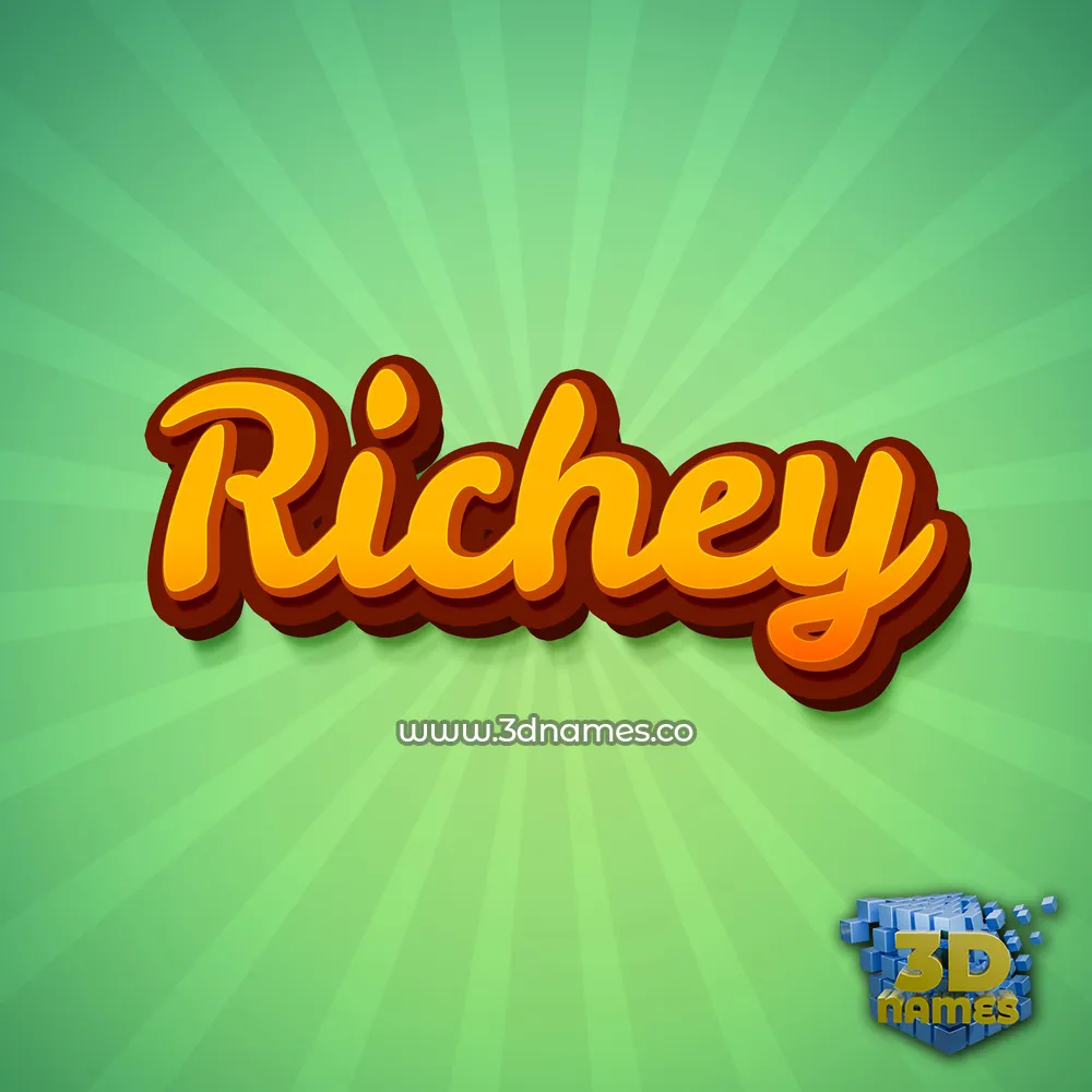 richey in Green Rays style - 3D name wallpaper