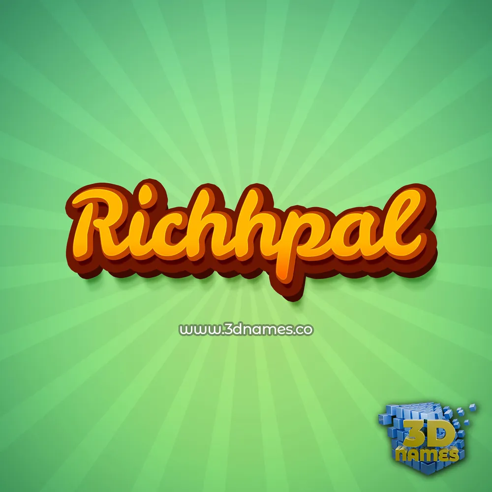 richhpal in Green Rays style - 3D name wallpaper