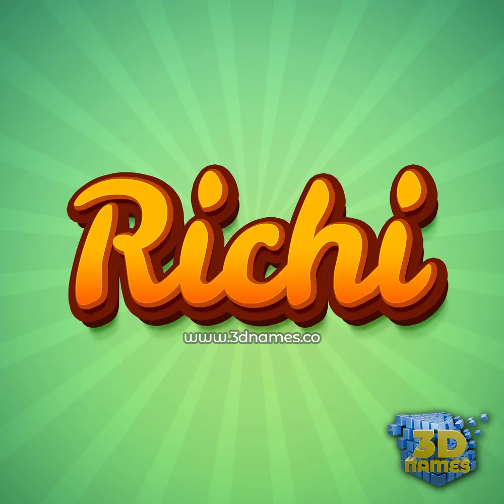 richi in Green Rays style - 3D name wallpaper