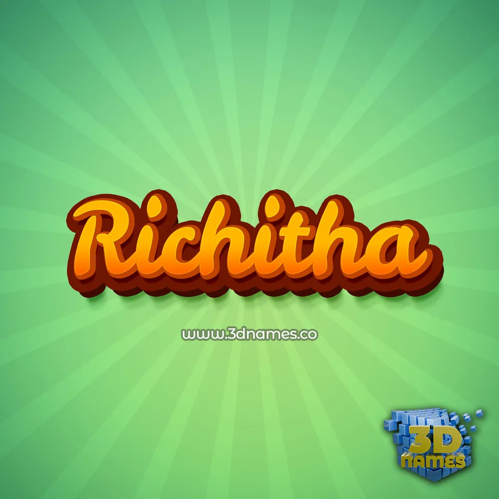 richitha in Green Rays style - 3D name wallpaper