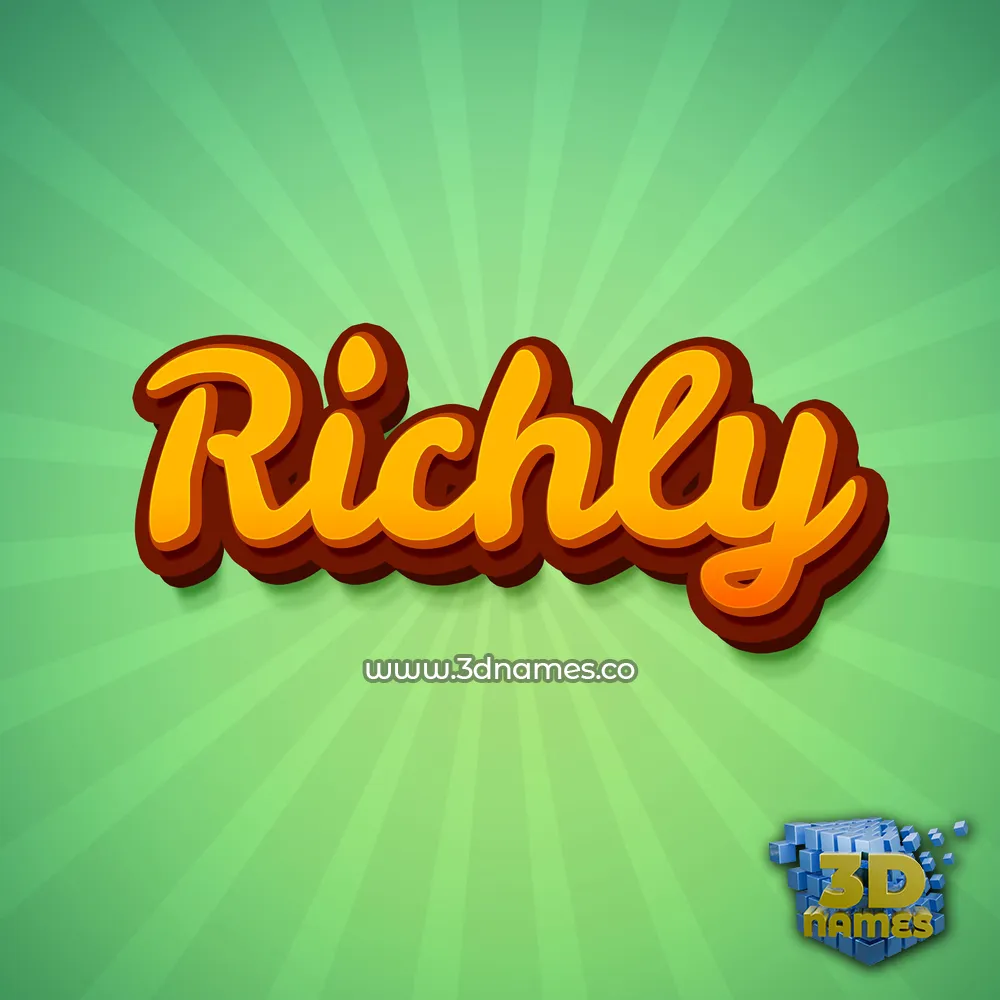 richly in Green Rays style - 3D name wallpaper