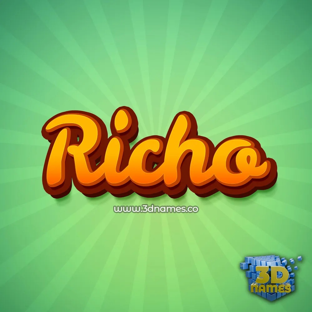 richo in Green Rays style - 3D name wallpaper