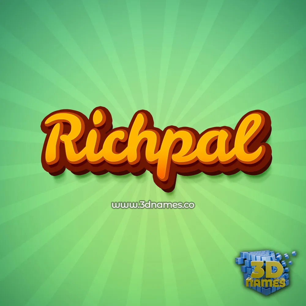 richpal in Green Rays style - 3D name wallpaper