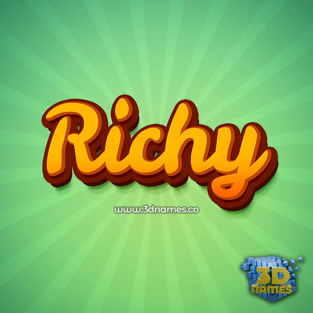 richy in Green Rays style - 3D name wallpaper