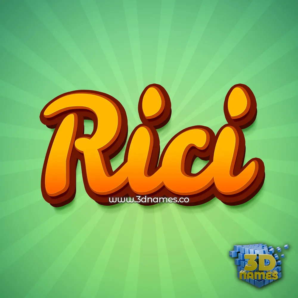 rici in Green Rays style - 3D name wallpaper