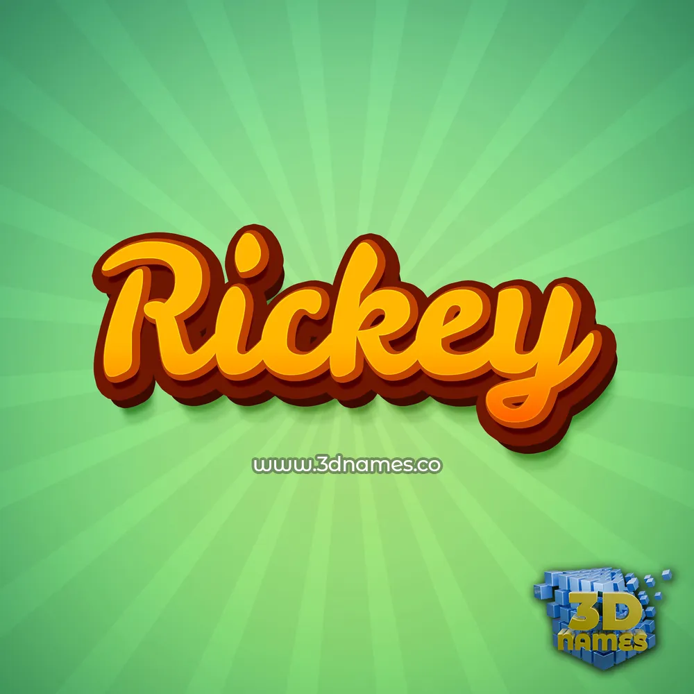 rickey in Green Rays style - 3D name wallpaper