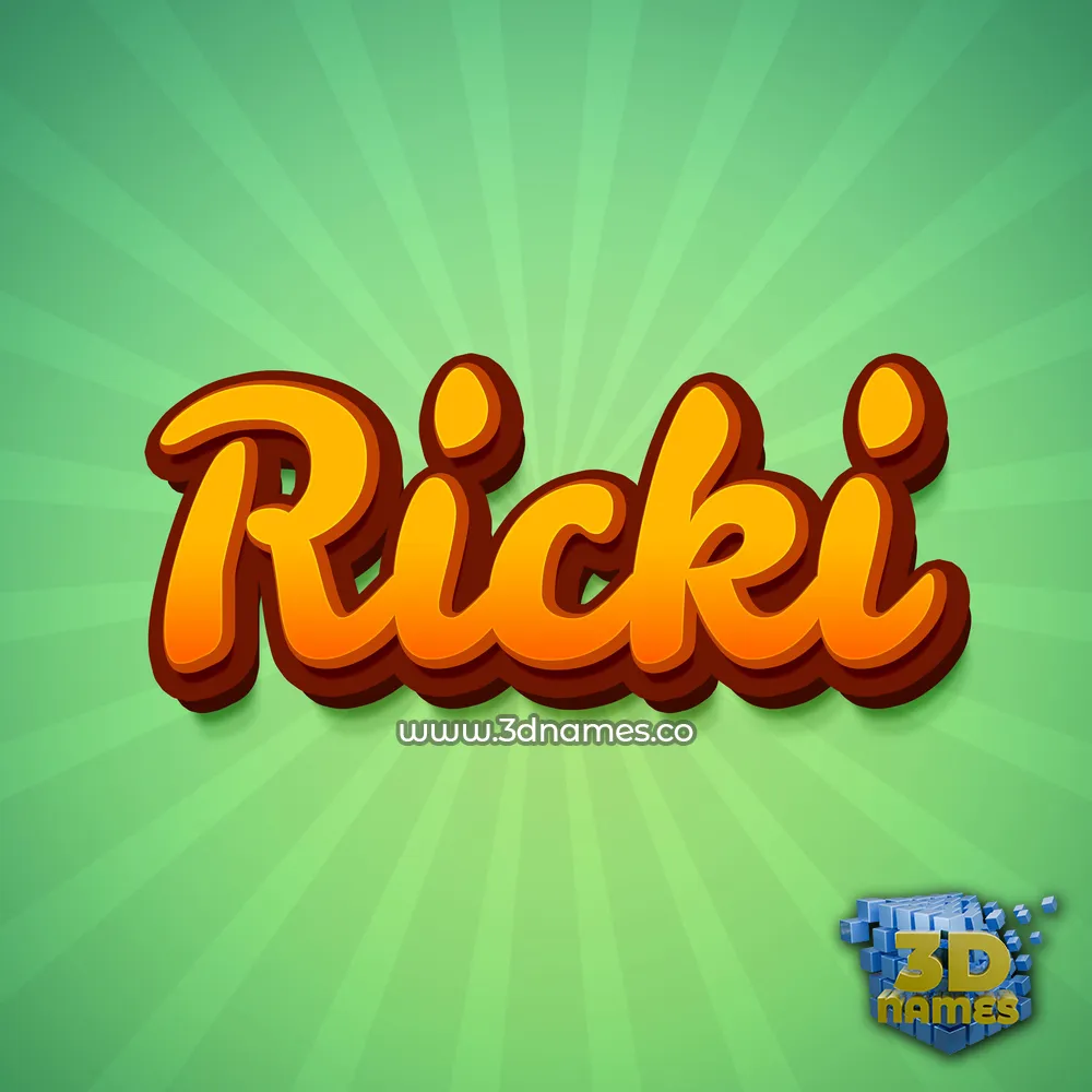 ricki in Green Rays style - 3D name wallpaper